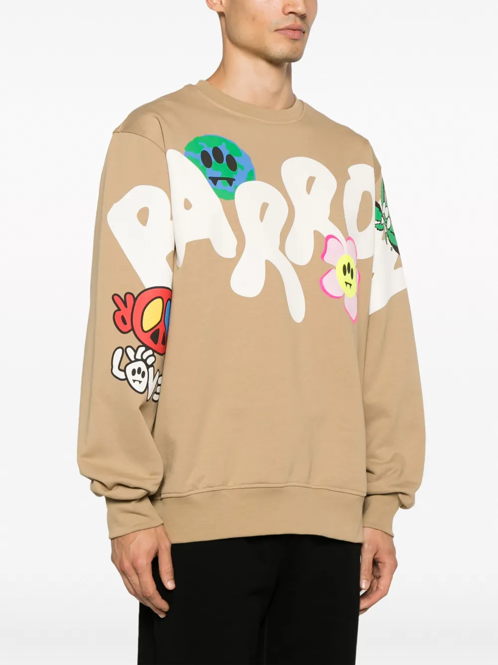 Barrow Logo-print Cotton Sweatshirt In Brown