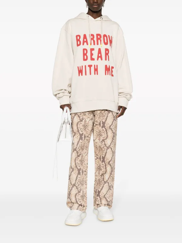BARROW logo-print Cotton Hoodie | Brown | FARFETCH TR