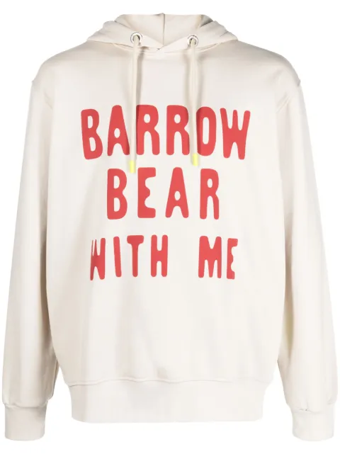 BARROW teddy bear-print cotton hoodie