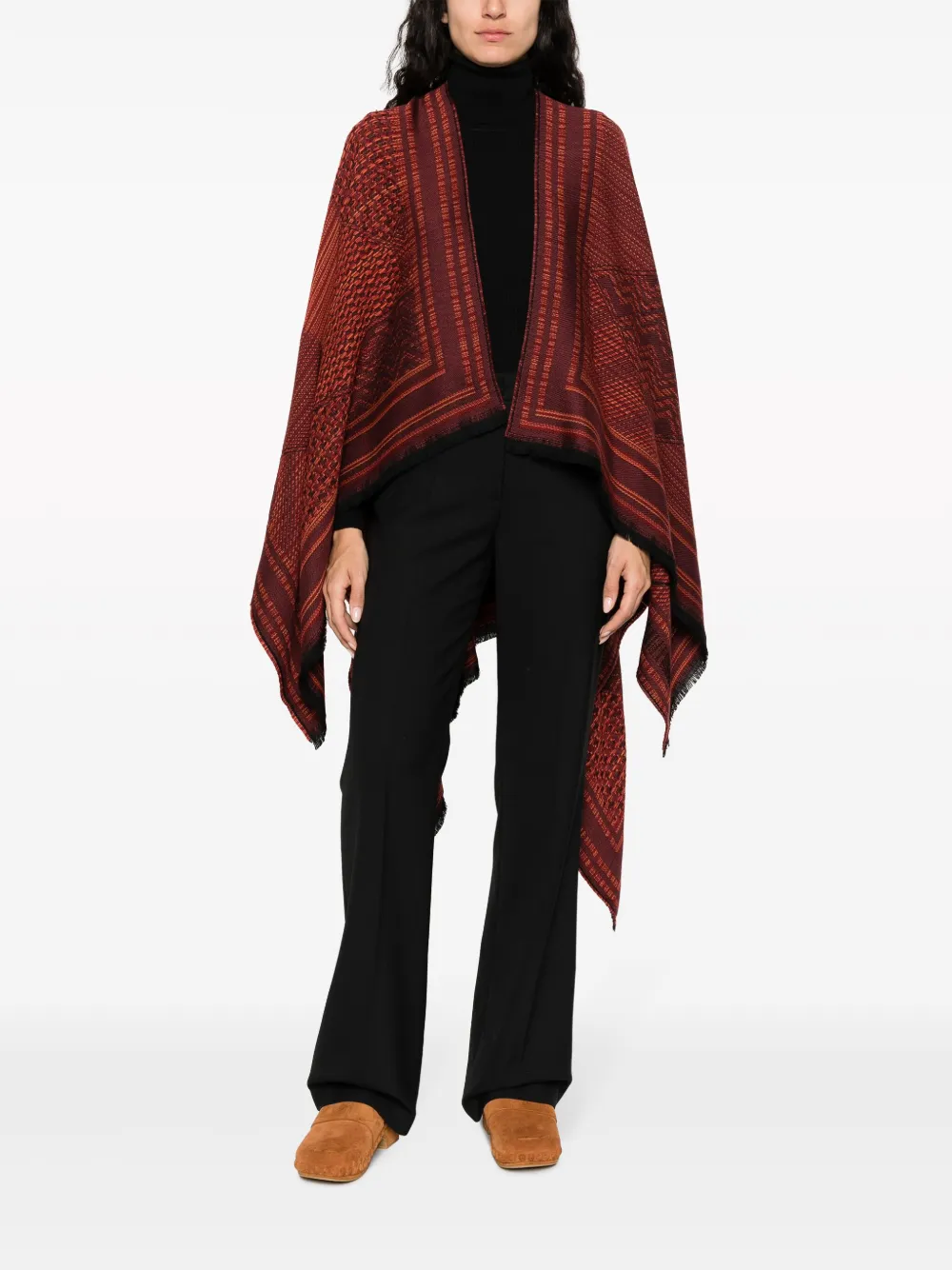 Missoni open-front wool cape - Rood