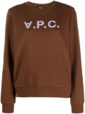 A.P.C. logo-print cotton sweatshirt - Brown
