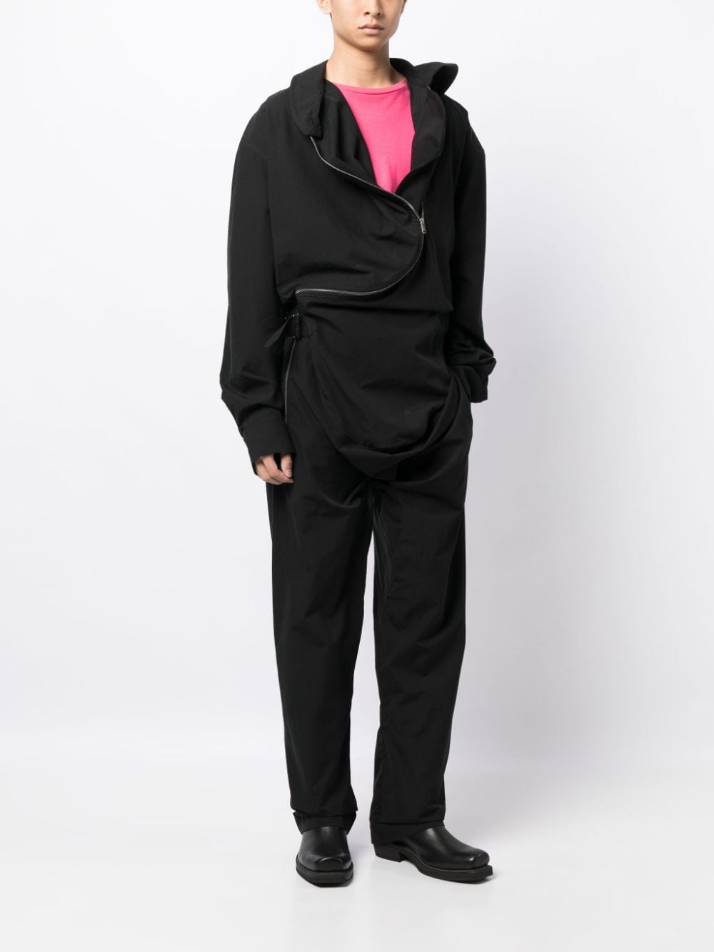 Shop Vivienne Westwood Ming Off-centre Zip Jumpsuit In Black