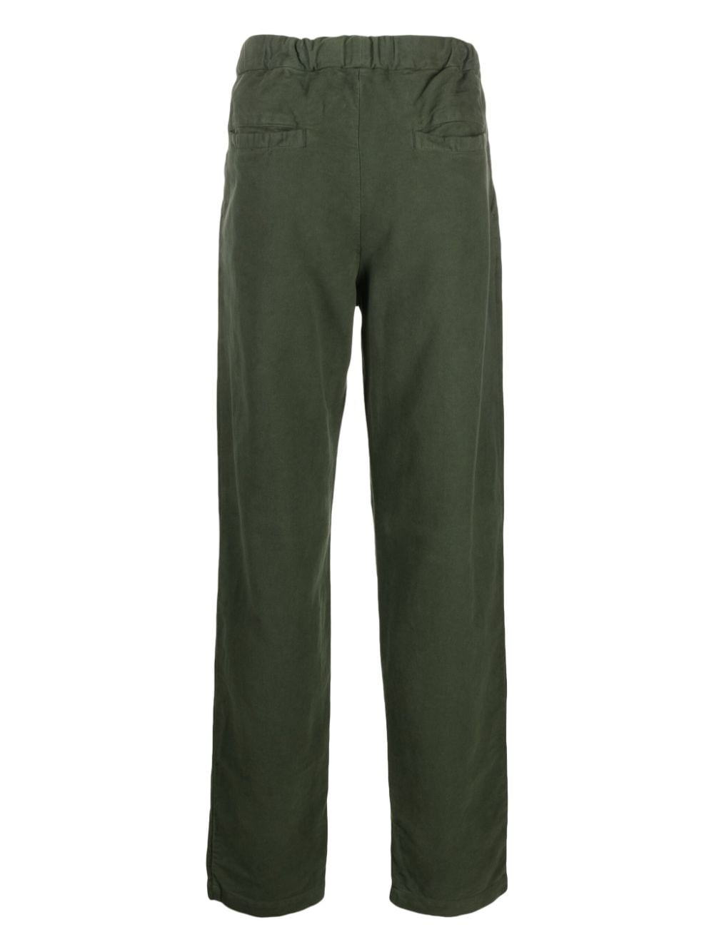 Shop Aspesi Pleated Straight-leg Cotton Trousers In Green