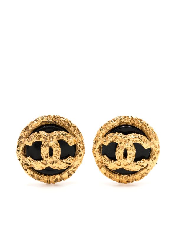 CHANEL Pre-Owned 1980-1990s CC Button clip-on Earrings - Farfetch