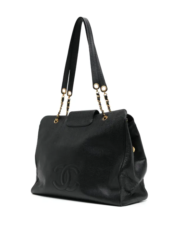 シャネルスーパーコレクション CHANEL Pre-Owned Supermodel Leather Tote Bag | Black | FARFETCH ZA