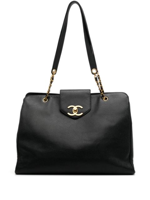 HOT SALE CHANEL Supermodel leather tote bag Women