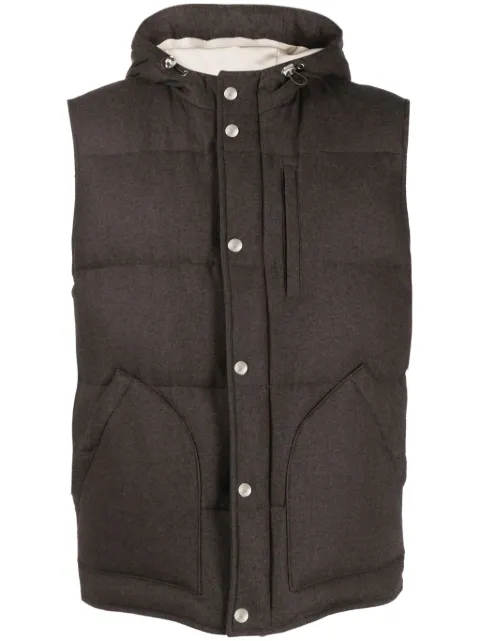 Eleventy press-stud hooded down gilet