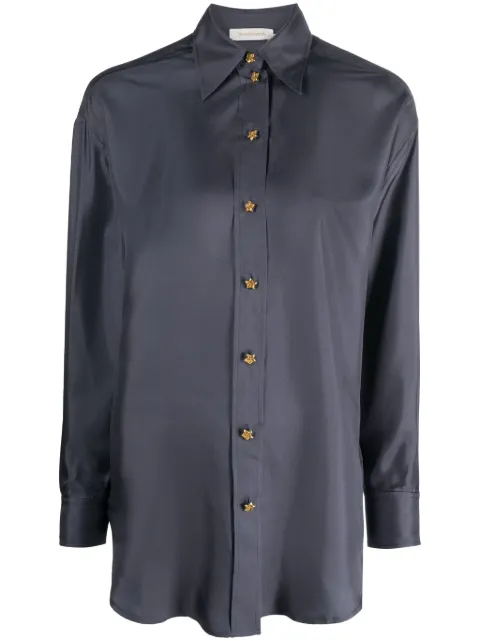 ZIMMERMANN straight-point collar silk shirt