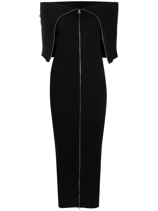 MM6 Maison Margiela zip-up ribbed-knit Maxi Dress - Farfetch