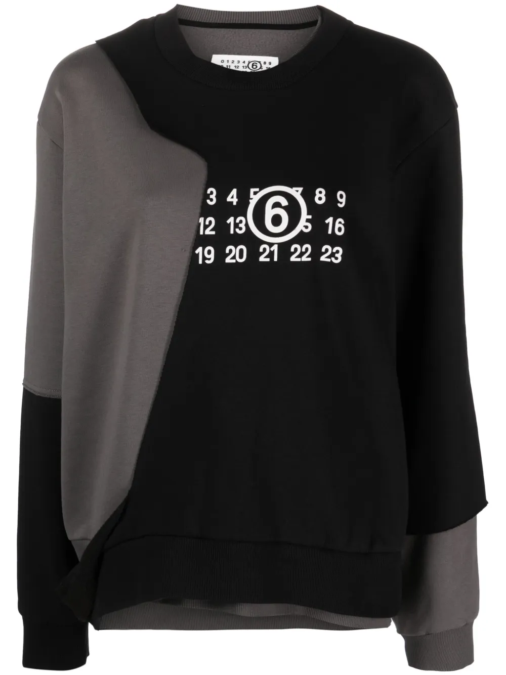 MM6 MAISON MARGIELA ASYMMETRIC LOGO-PRINT COTTON-BLEND SWEATSHIRT