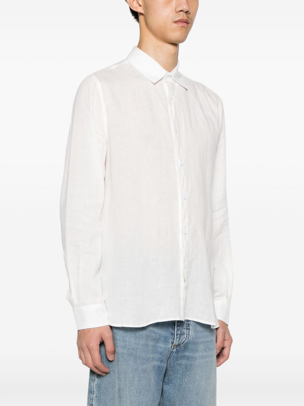 ORLEBAR BROWN JUSTIN POINTED-COLLAR LINEN SHIRT 