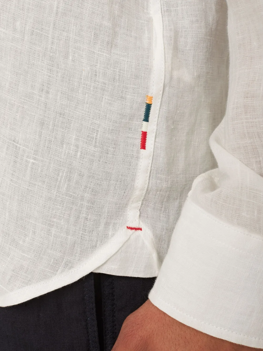 Justin Pointed-Collar Linen Shirt