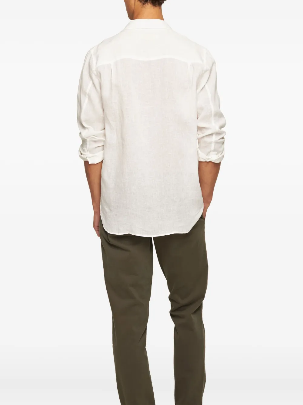 Justin Pointed-Collar Linen Shirt