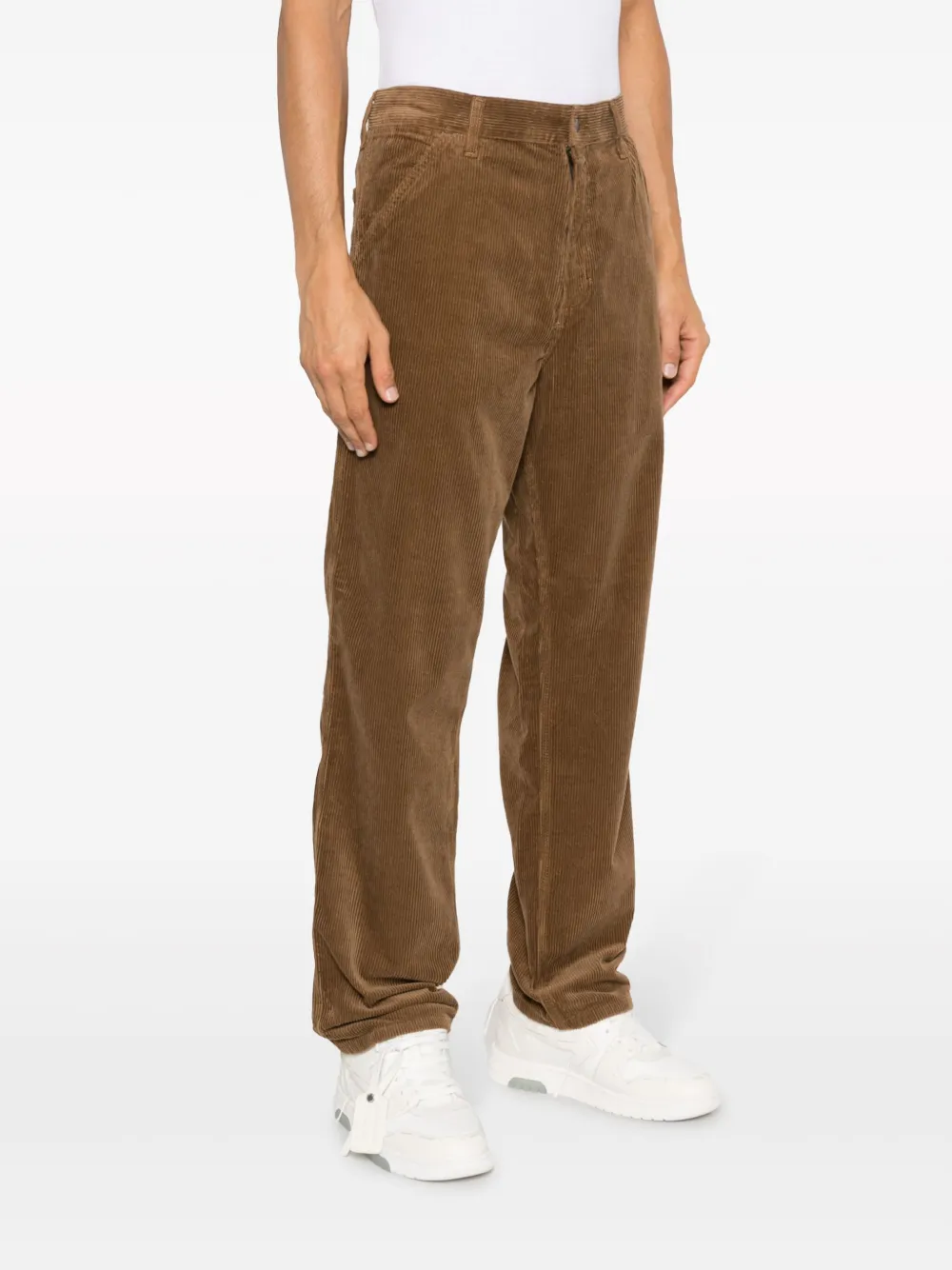 Carhartt Single-knee Corduroy Trousers In Braun
