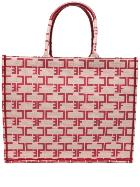 Elisabetta Franchi large monogram tote bag