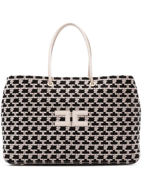 Elisabetta Franchi tote con aplique del logo