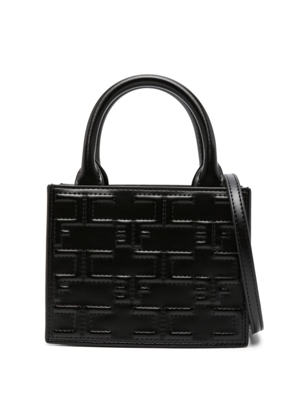 Elisabetta Franchi Monogram Mini Bag In Black