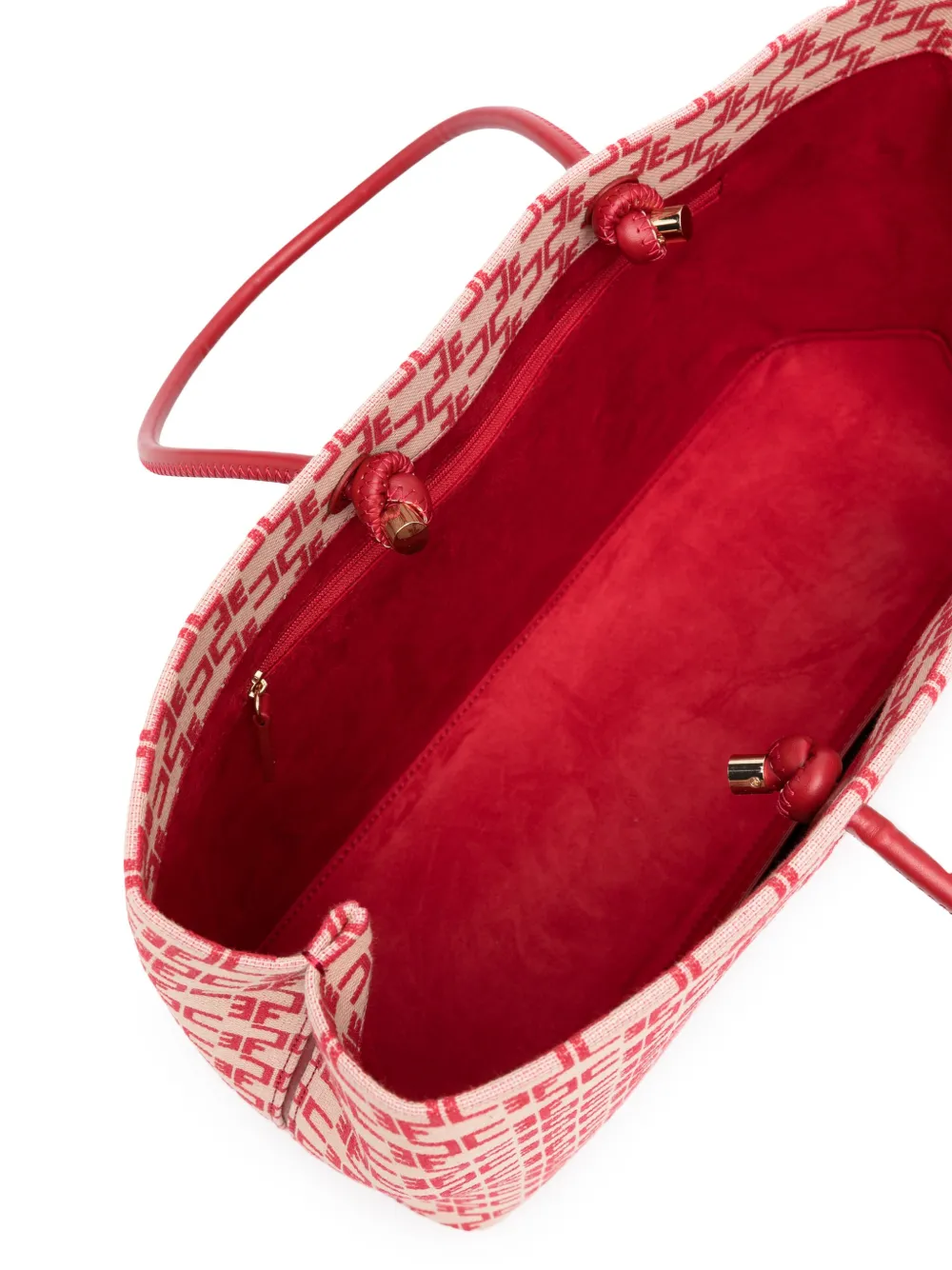 ELISABETTA FRANCHI LOGO-APPLIQUÉ MONOGRAM TOTE BAG