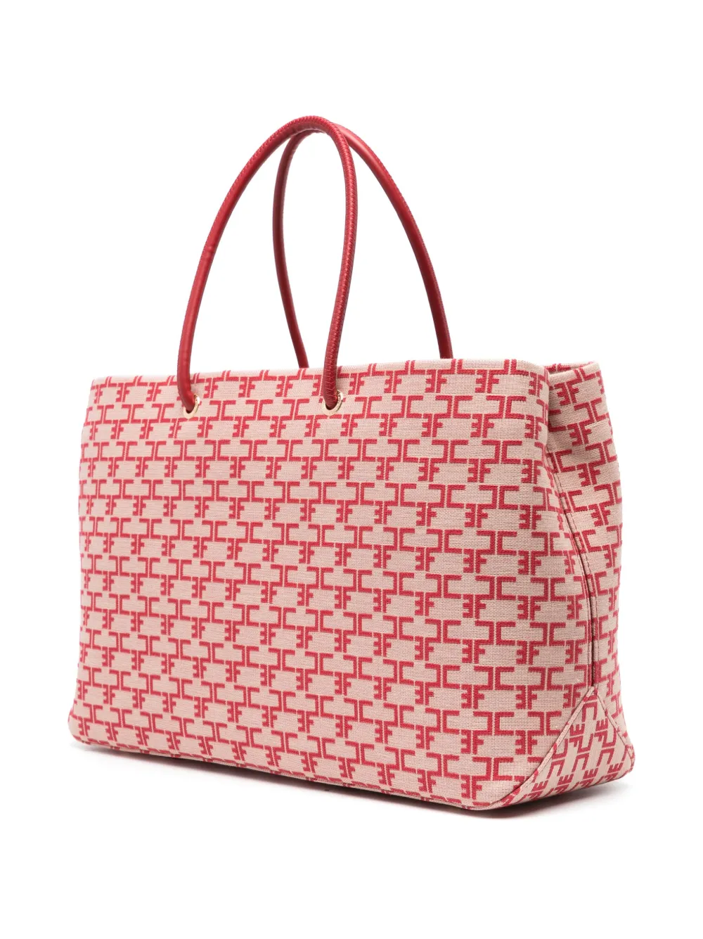 ELISABETTA FRANCHI LOGO-APPLIQUÉ MONOGRAM TOTE BAG
