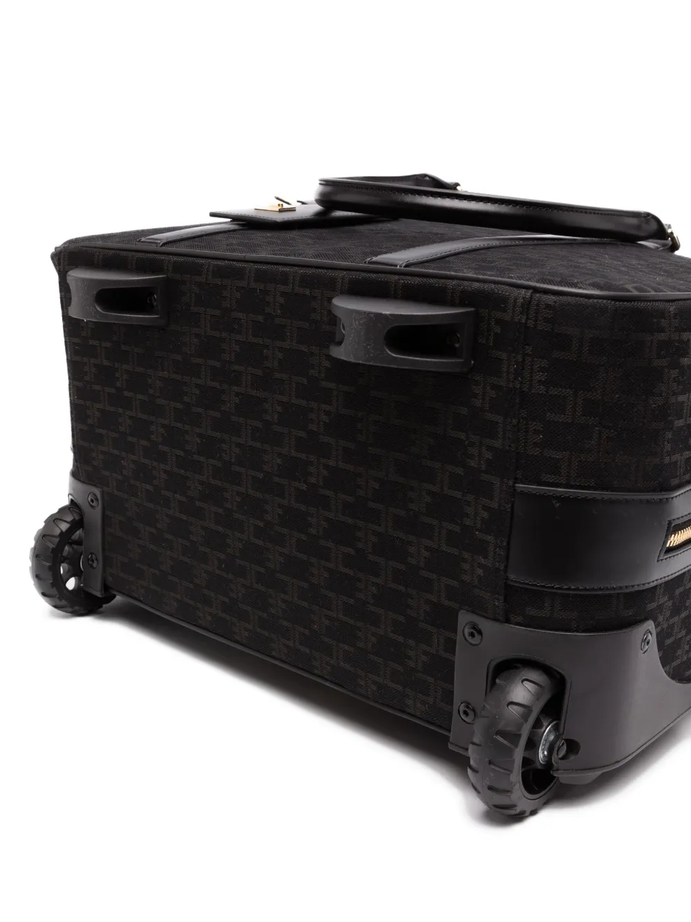 Elisabetta Franchi Weekend Monogram-pattern Suitcase In Black