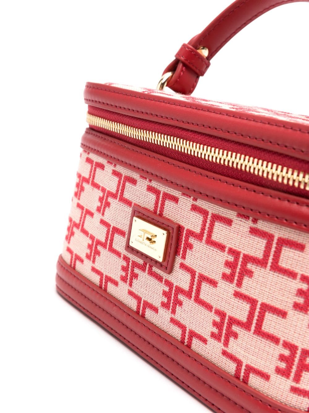 Elisabetta Franchi Make-up tas met monogramprint Roze