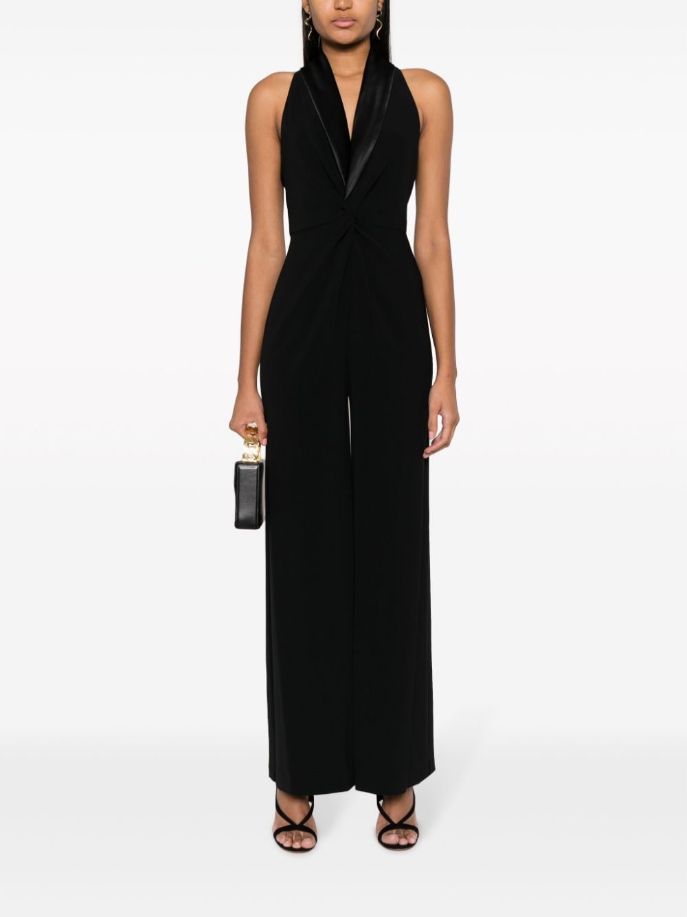 Lauren Ralph Lauren satin-lapel blazer jumpsuit - Zwart