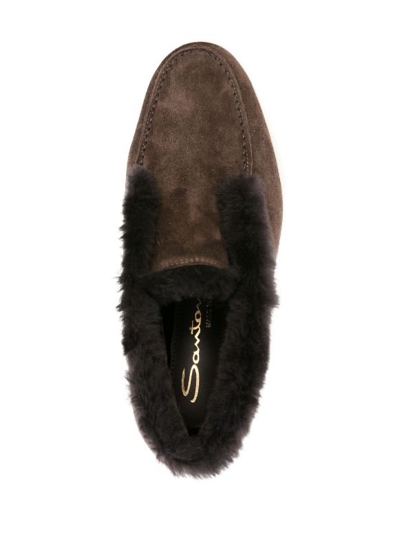 Santoni fur-lining Suede Boots - Farfetch