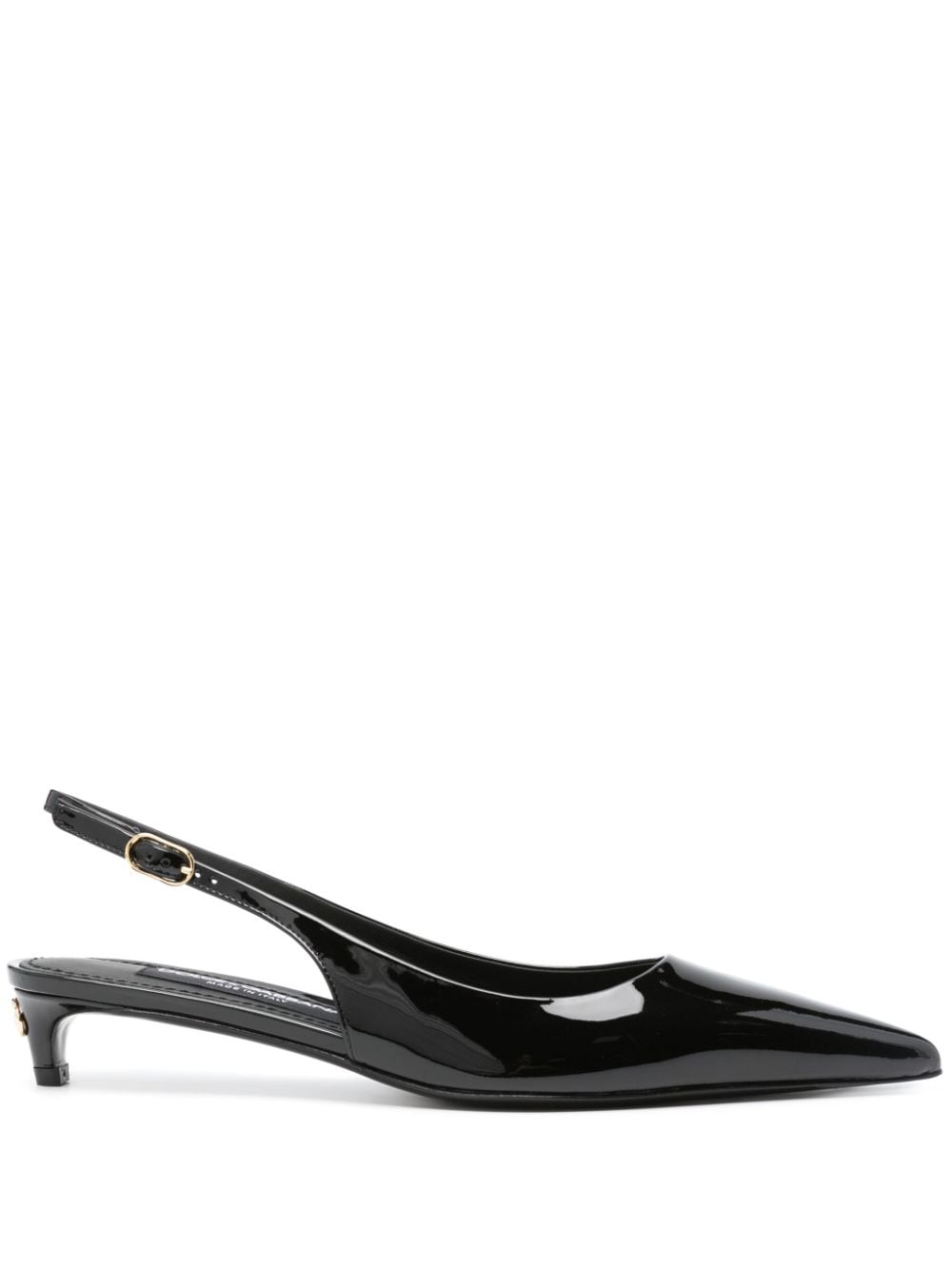 Dolce & Gabbana Patent-leather Slingback Pumps In Black