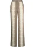 TWINSET lizard-skin effect satin trousers - Brown