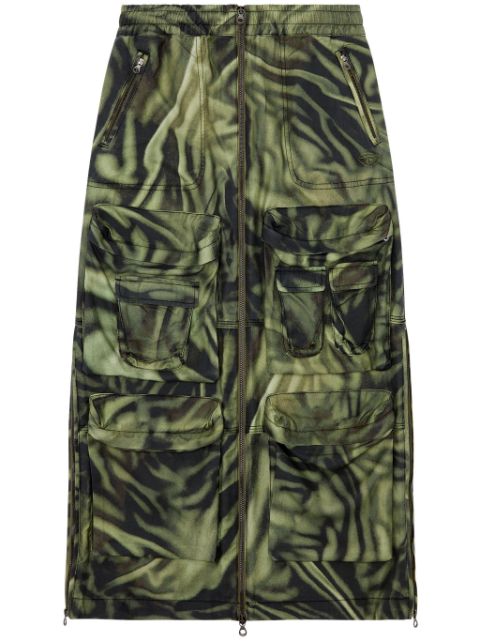 Diesel O-Mirtow zebra-print midi skirt Women