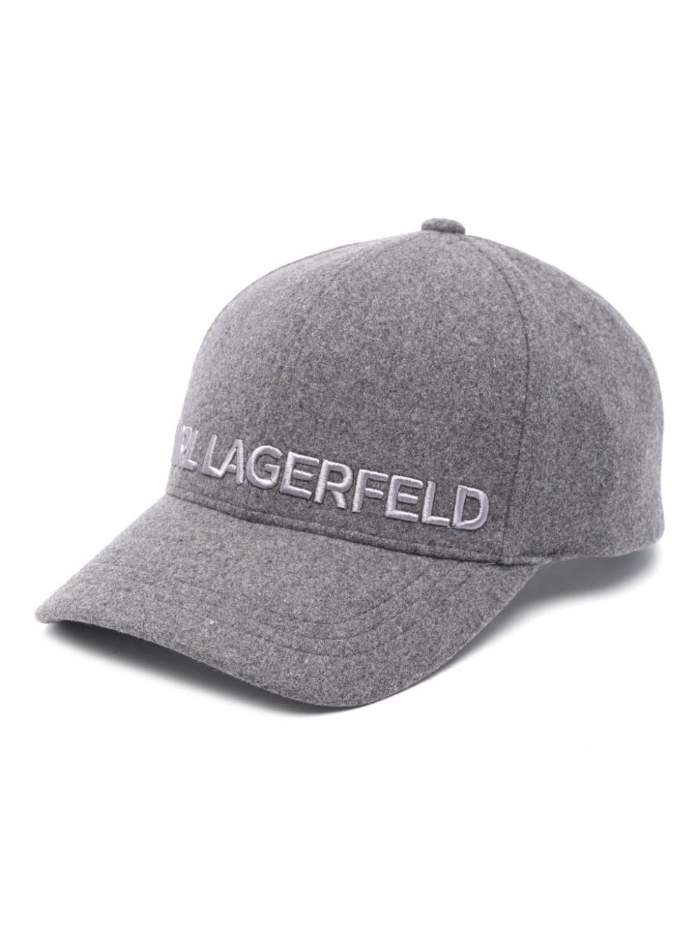 karl lagerfeld casquette brossée à logo brodé - gris
