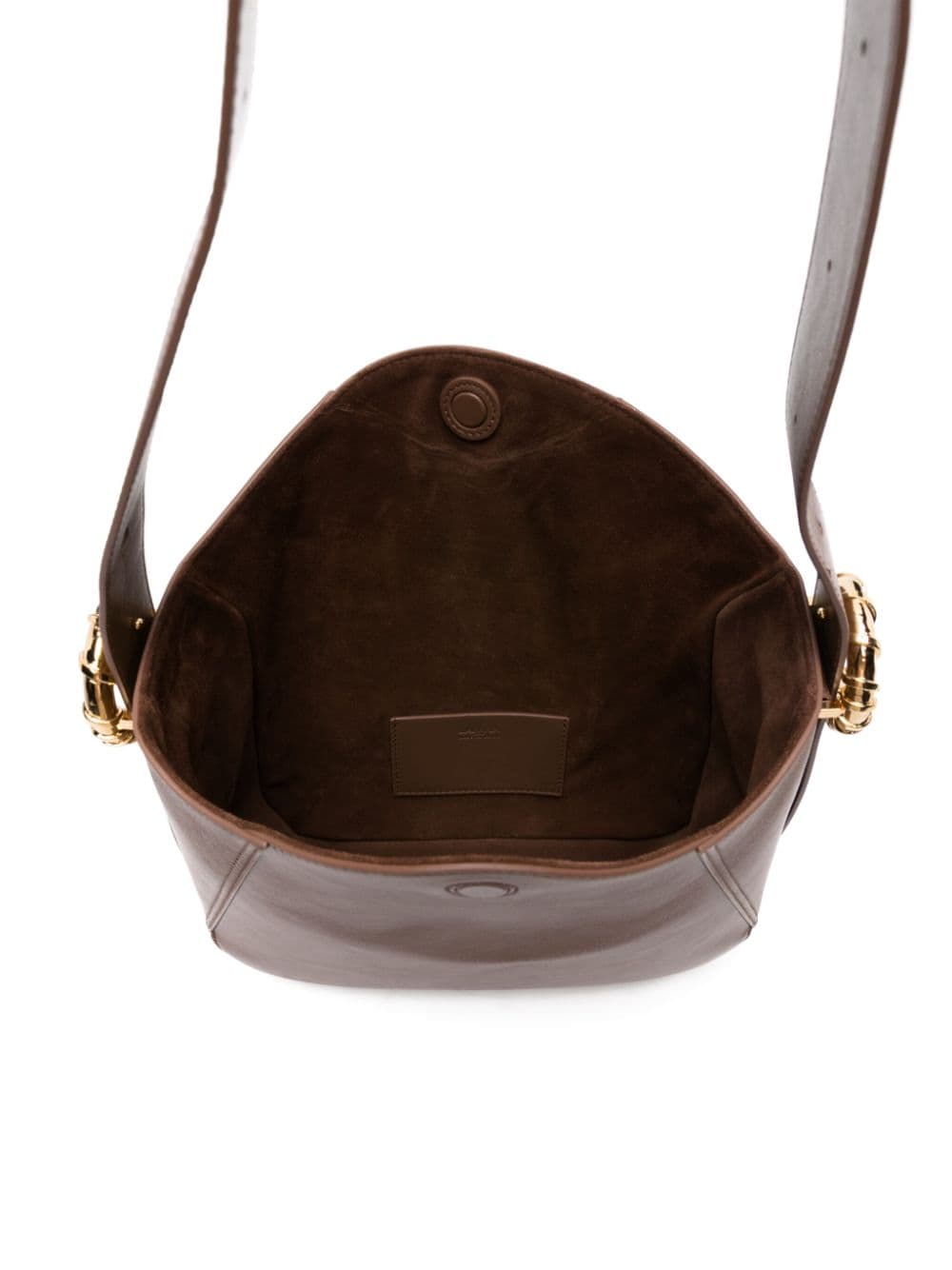 Shop Lanvin Melodie Leather Shoulder Bag In Brown