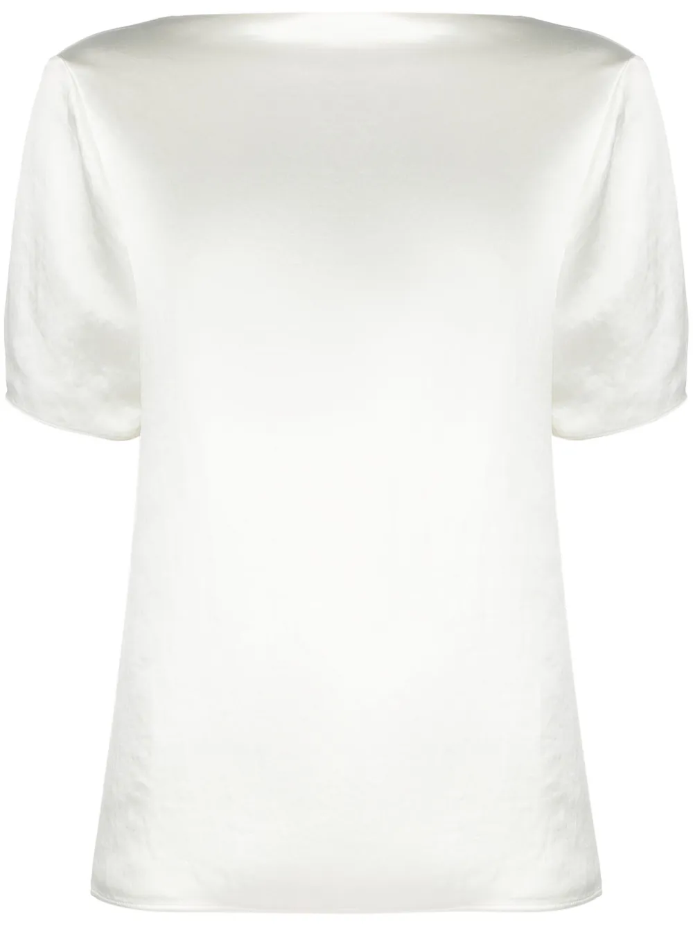 V-back satin blouse