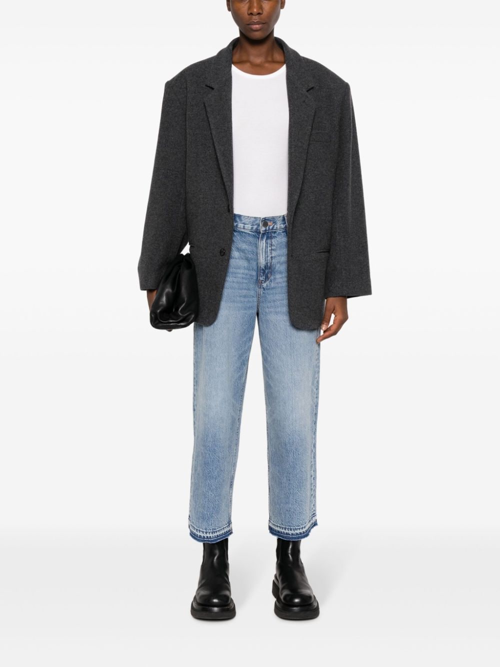 Shop Theory Mid-rise Wide-leg Jeans In Blau