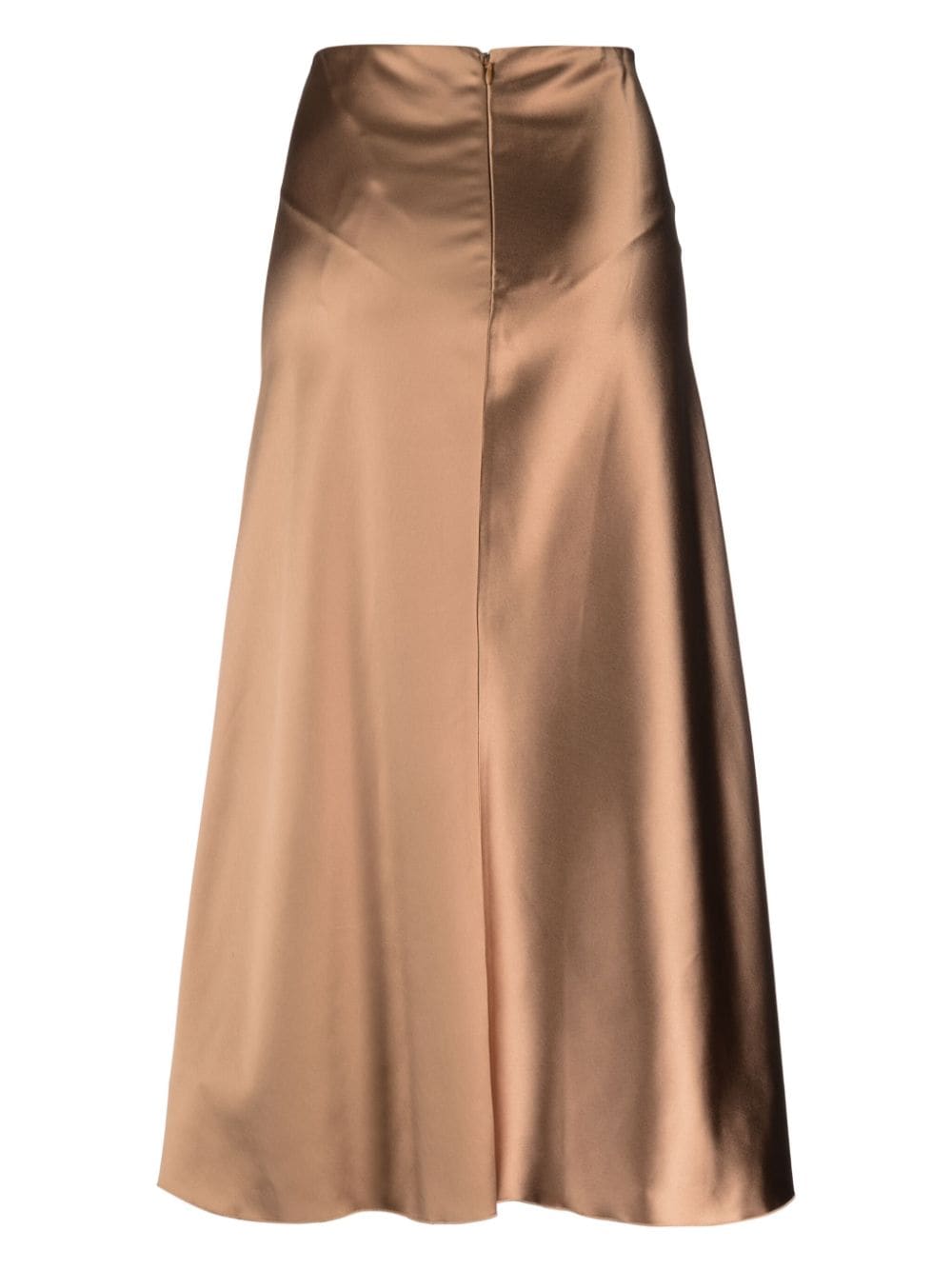 Shop Litkovskaya Satin-finish A-line Skirt In Brown
