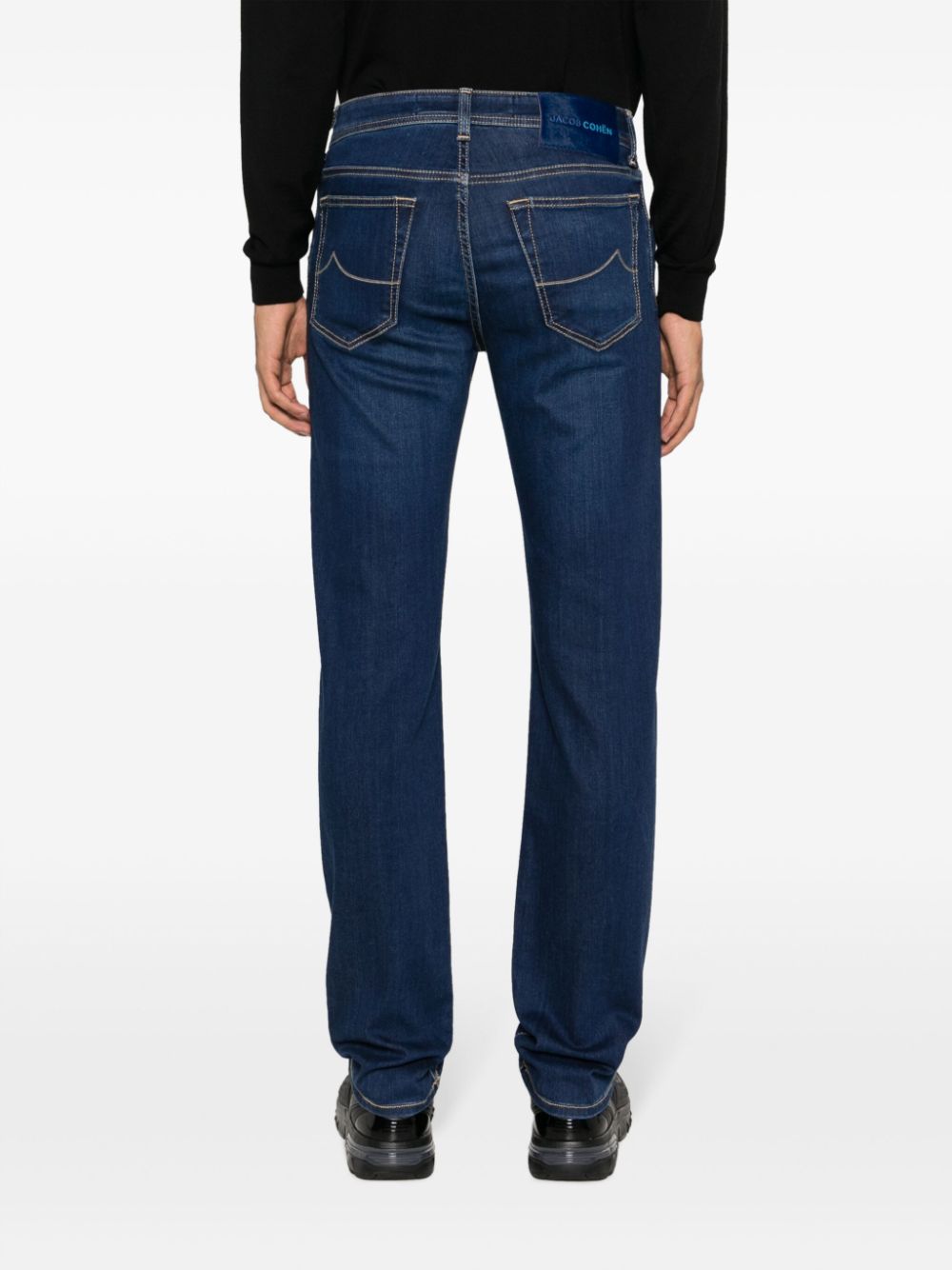 Shop Jacob Cohen Mid-rise Tapered-leg Jeans In Blue