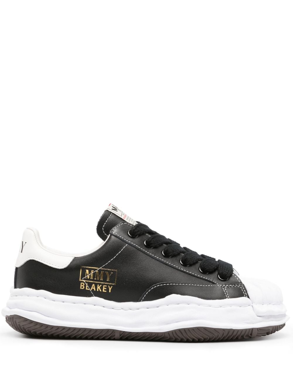 Maison MIHARA YASUHIRO Peterson logo-patch leather sneakers Black