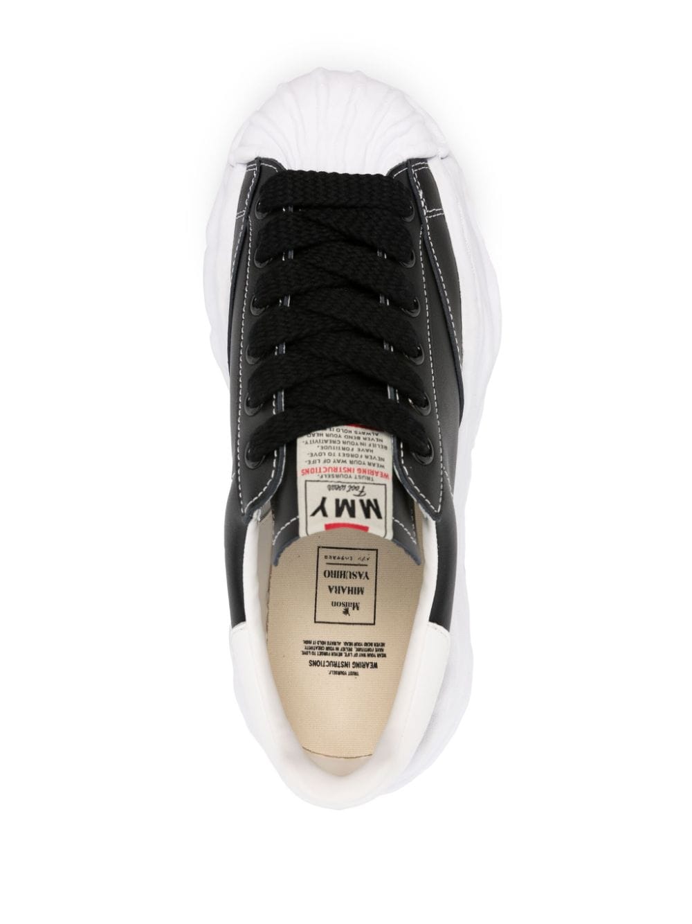 Maison MIHARA YASUHIRO Peterson logo-patch leather sneakers Black