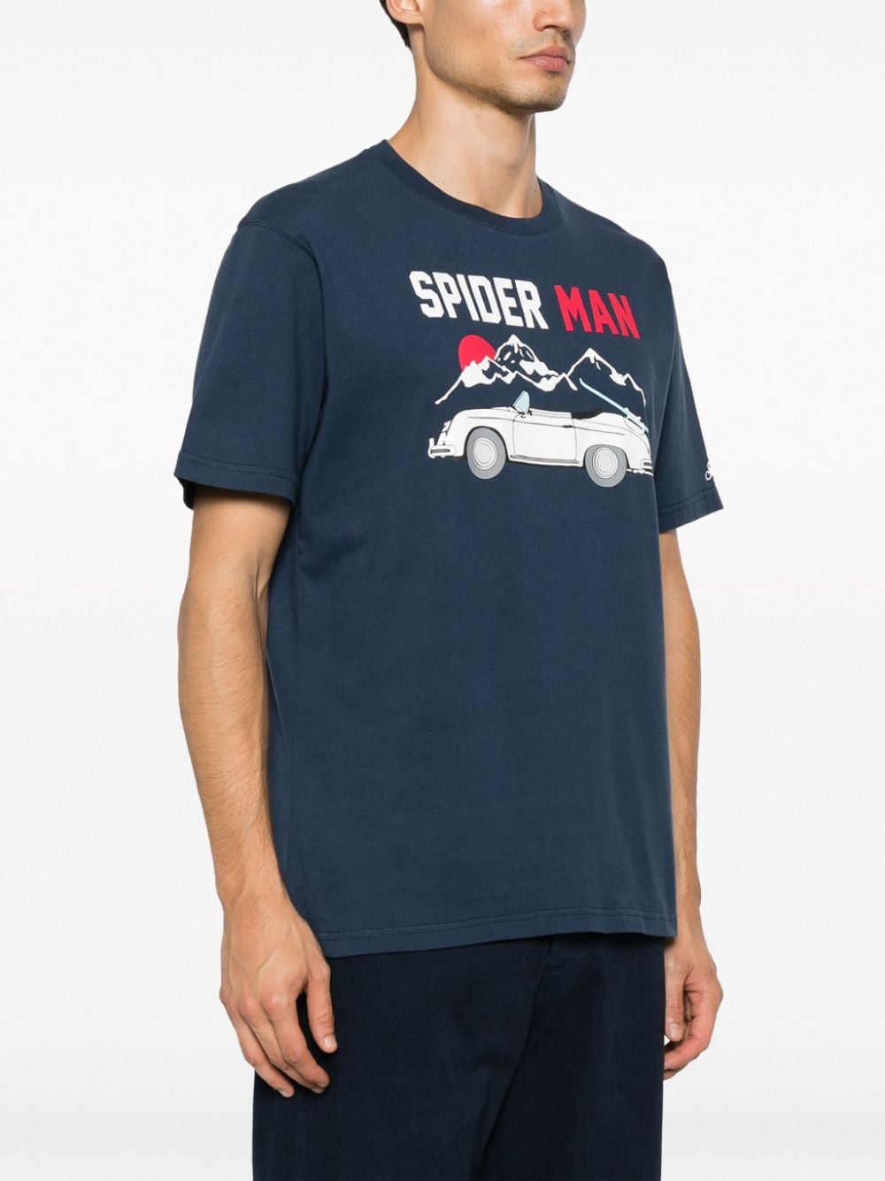 Shop Mc2 Saint Barth Spider Man Cotton T-shirt In Blau
