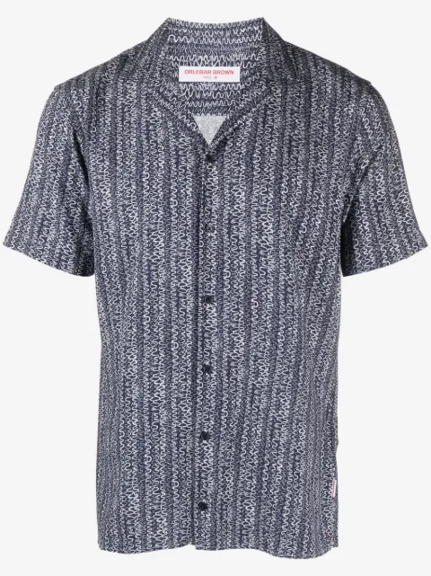 Orlebar Brown Hemd mit Wellen-Print