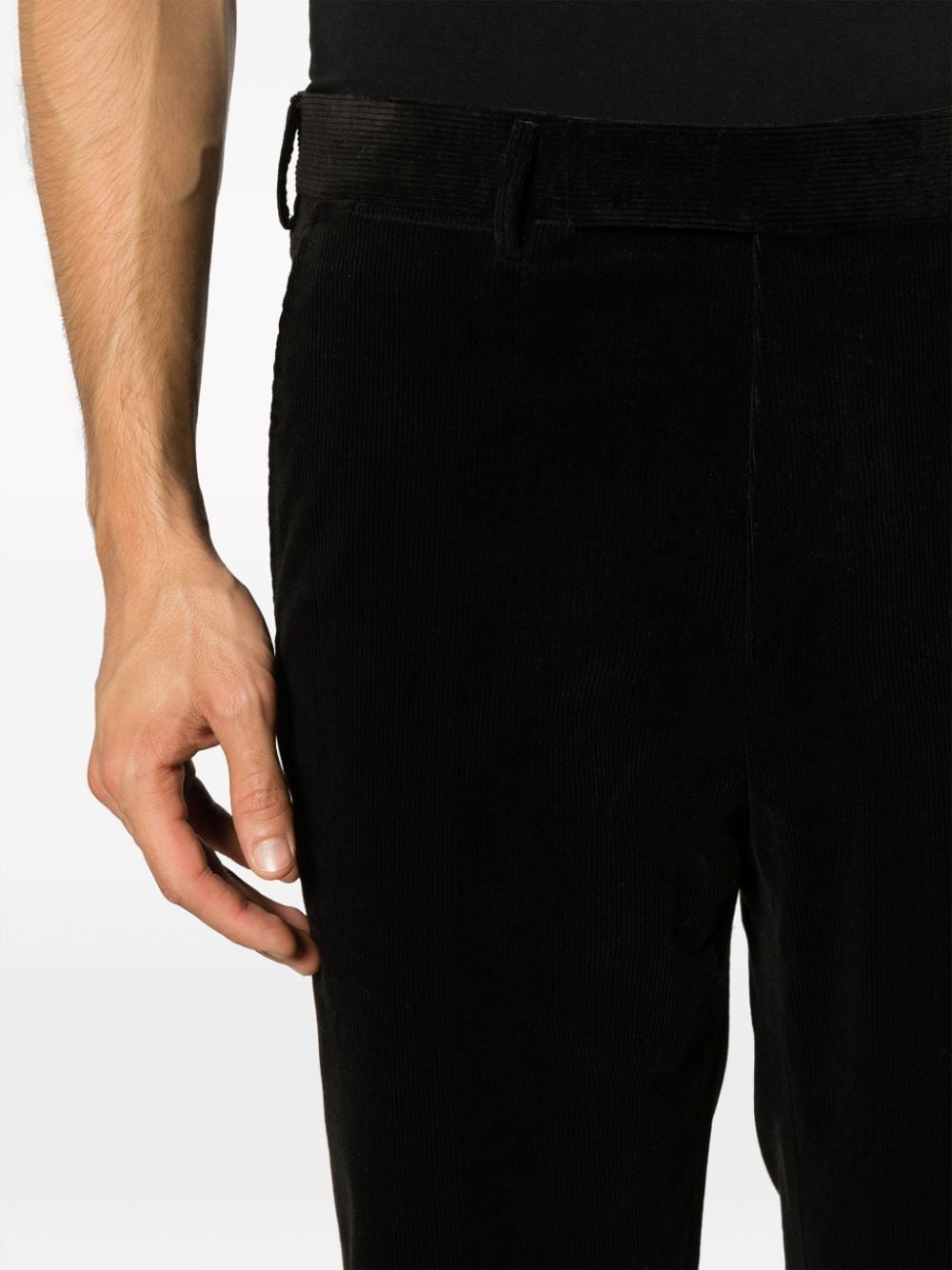 Shop Zegna Corduroy Straight-leg Trousers In Black