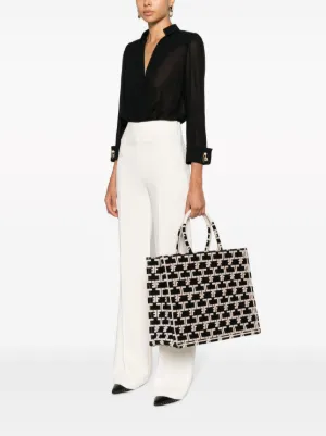 【ELISABETTA FRANCHI】モノグラムトート ラージ ジャガード Elisabetta Franchi Large monogram-jacquard Tote Bag