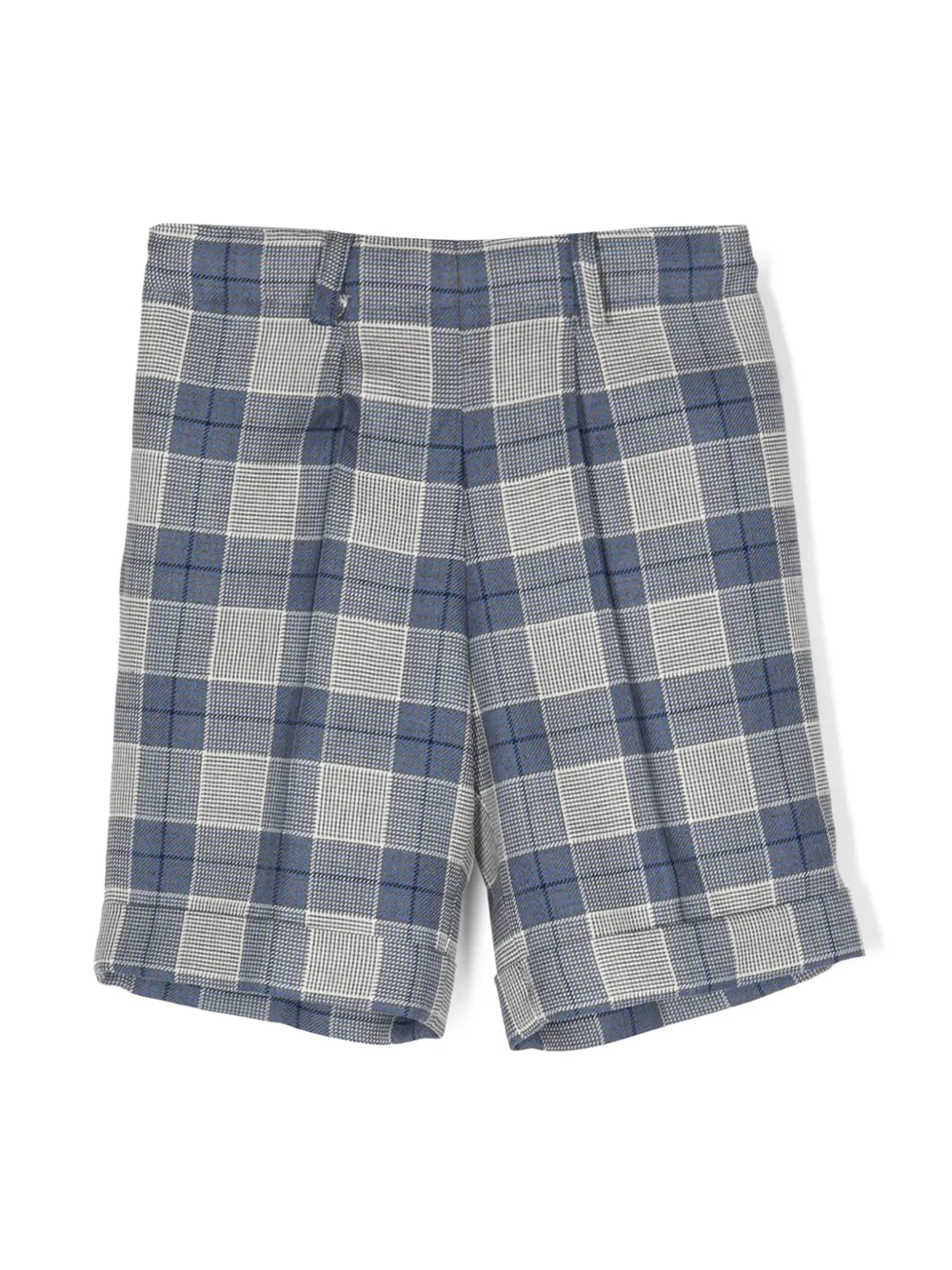 Siola Kids' Plaid Wool Shorts In 白色