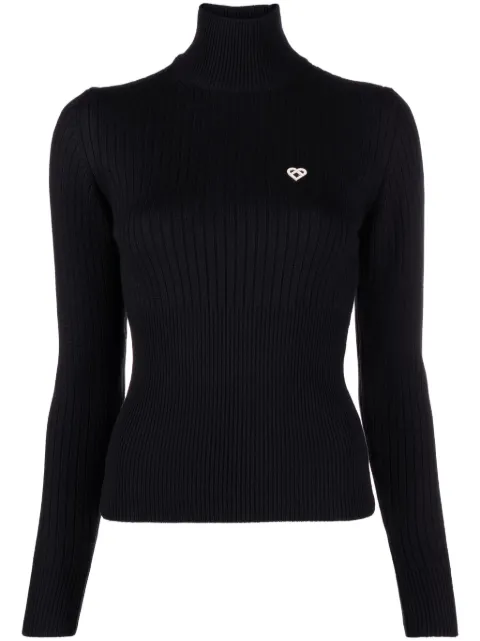 Casablanca logo-plaque ribbed jumper