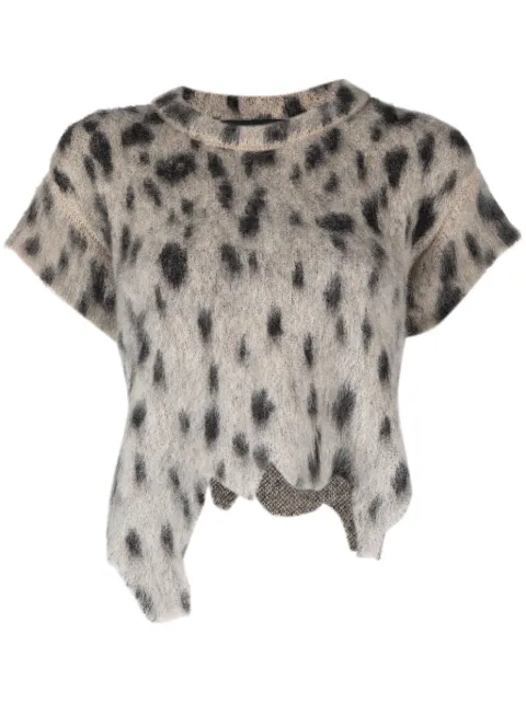 Ssheena animal-pattern asymmetric top