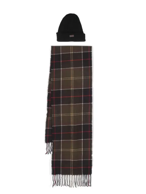 Barbour Swinton beanie & Galingale scarf gift set