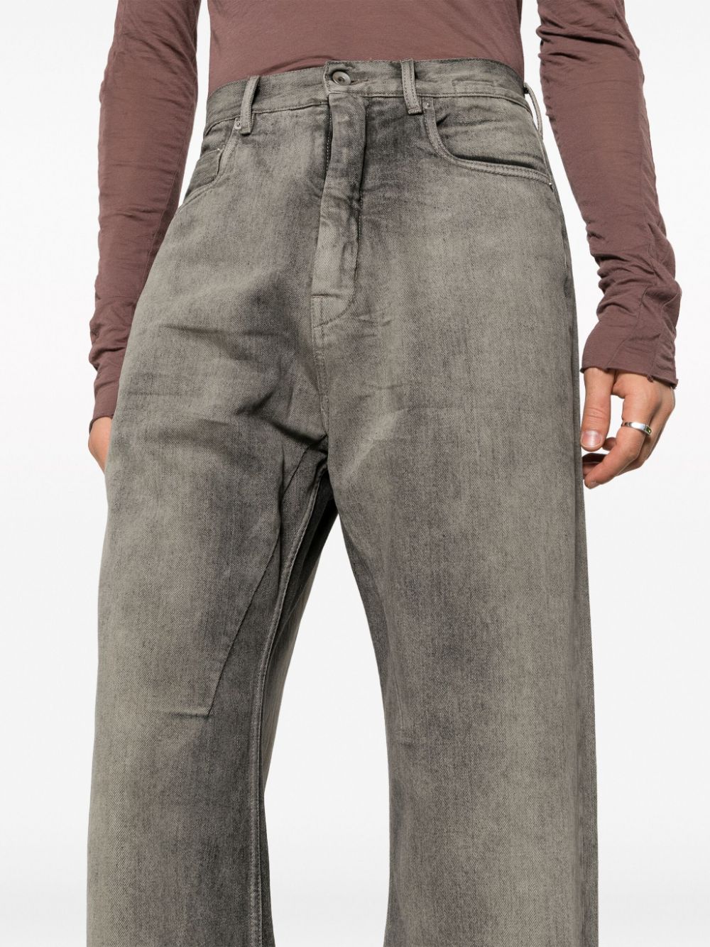 Shop Rick Owens Drkshdw Geth Wide-leg Jeans In Grey