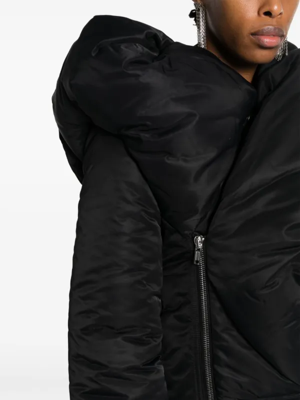 Rick Owens DRKSHDW Doll Asymmetric Padded Bomber Jacket | Black
