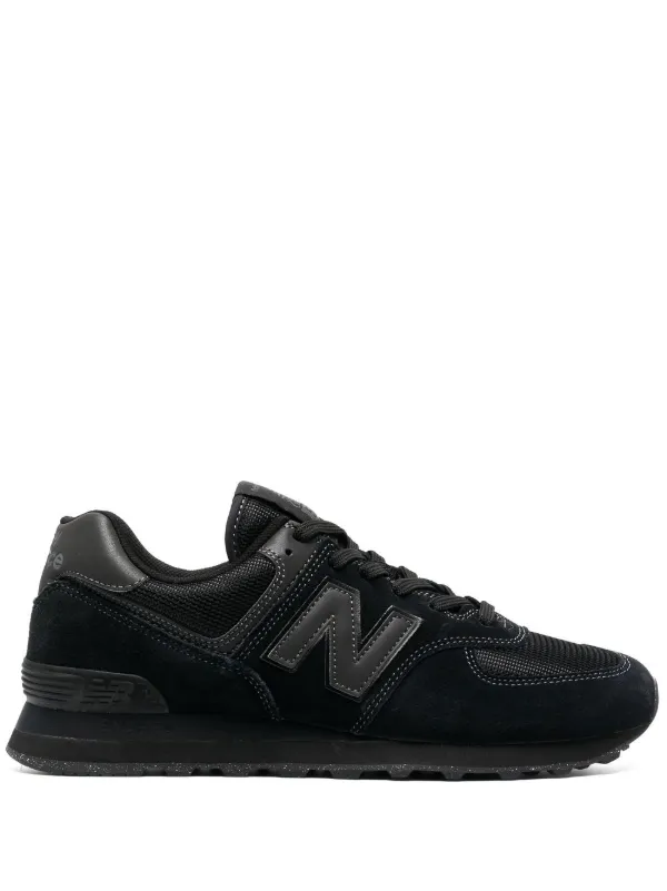 New Balance 574 logo patch lace up Sneakers Black FARFETCH HK