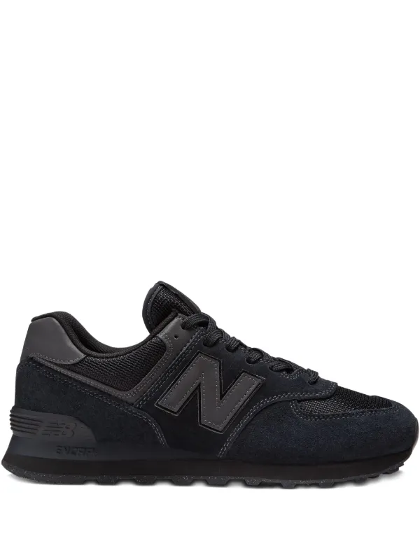 【ACM様】ニューバランスブラックスニーカー 574スェード皮革靴24.5 New Balance 574 厚底スニーカー Black (New Balance/スニーカー